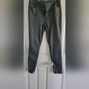 WHBM black coated denim jeans